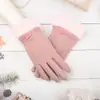 Luvas Quentes com Tela Sensível ao Toque, Forradas com Lã, Femininas, Outono e Inverno, Esportes ao Ar Livre, Ciclismo Adulto, Bicicleta Elétrica, Espessadas