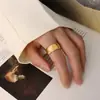 Anillo Estilo Ins Europeo y Americano Flor de Cruz Anillo Estilo Frío Acero de Titanio Joyería de Oro de 18 Quilates Anillo para Dedo Índice Chapado en Oro