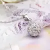 Pingente Bola de Diamante Shambala Estilo Coreano Moda Europeia e Americana Joia Colar com Pingente Totalmente em Diamante