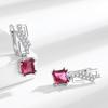 E-commerce Transfronteiriço Mais Vendido High-end Acessível Luxo Quadrado Zircônio Longo Brincos de Cobre Brincos Fivelas de Orelha Britânicas Acessórios Europeus e Americanos