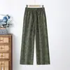 Pantalones Finos Estampados de Verano 2026 para Madres de Mediana Edad y Mayores, Pantalones Largos Adelgazantes de Cintura Alta con Estampado Floral Retro Chino, Tallas Grandes