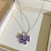 Nova joia da moda colar de aço titânio para mulheres, corrente de clavícula cravejada de zircônia requintada e elegante, pingente de luxo leve