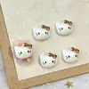 Nuevos Accesorios de Arte para Uñas de Dibujos Animados Gatito Kt con Estampado de Leopardo Gafas Lindas Hello Kitty Lazo Uñas Portátiles Hechas a Mano