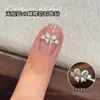 Zircônia brilhante com strass de borboleta, novos acessórios de nail art de luxo e alta qualidade, anel de strass de borboleta branco translúcido para nail art