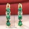Europeo y Americano Transfronterizo Más Vendido Dorado Tres Ovalos Circonita Brazaletes para Oreja Temperamento Moderno Joyería de Aretes de Gama Alta Fabricante Mayorista