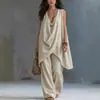 2026 Primavera/Verão Novo Conjunto de Praia Moda Feminino Sem Mangas Cor Sólida Europeu e Americano Transfronteiriço Amazon Wish Comércio Exterior