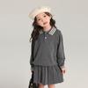 Pudding Haru Primavera Nueva Falda Plisada para Niñas 2025 Primavera Nuevo Traje Casual Infantil Estilo Universitario