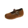 Zapatos bajos de estilo francés para mujer que aumentan la altura, nuevo modelo de verano 2026, zapatos pequeños de cuero tipo slip-on para combinar con faldas, zapatos Mary Jane de punta dividida