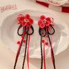 Horquilla para el pelo de Año Nuevo para niña, con lazo de trenza falsa, borla, accesorios para el cabello para niña con celebración de Año Nuevo