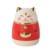 Porta-Palitos de Alto Valor Estético com Design de Desenho Animado Estilo Chinês, Recipiente Criativo Automático Pop-Up Tipo Prensa Gato da Sorte para Uso Doméstico