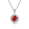Transmissão ao vivo item mais vendido pingente de colar bolsa quadrada princesa corte rosa pedra preciosa colorida feminina super brilhante diamante de alto carbono banhado a ouro real corrente clavícula