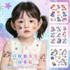 Pegatinas de Tatuaje de Brillo para Niños Unicornio Lindo Pony Dibujo Animado Colorido Niña Impermeable Duradero Brillo Brazo