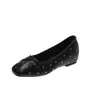 Zapatos Planos Retro para Mujer con Remaches y Lazo, con Aumento Oculto de Altura, Zapatos de Abuela Slip-On Poco Profundos con Suelas Suaves, Mocasines Cómodos