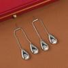 S925 prata agulha metal gota de água tassel elegante brincos longos estilo coreano high-end simples orelhas studs frio estilo brincos