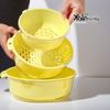Cesta Drenante de Doble Capa para Lavar Verduras, Bandeja de Plástico para Frutas de Cocina Doméstica, Cesta con Filtro de Agua para Verduras, Cesta para Lavar Verduras y Frutas