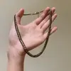 Estilo Punk Europeo y Americano Estampado de Leopardo Cadena de Hueso de Serpiente Diseño Simple de Nicho Único Collar Dulce y Fresco Estilo Sexy para Mujeres