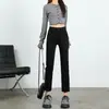 Jeans Blancos de Pierna Recta para Mujer, Estilo Delgado de Verano 2026, Nuevos Pantalones Cigarette Acortados de Cintura Alta Ajustados para Figuras Petitas