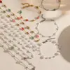 Nueva Cadena de Acero Inoxidable Vacaciones de Verano en la Playa Mejor Amiga Accesorios Hechos a Mano con Cuentas Collar para Mujer Joyería Comercio Exterior al por Mayor