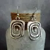 Pendientes Exagerados de Personalidad Europea y Americana Cuadrados Huecos en Espiral de Aleación Pendientes Creativos Retro de Vórtice Transfronterizos Aliexpress