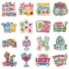 Nuevo set de parches transfronterizo más vendido, combinación de parches de tela bordada, parche de dibujos animados, tela de animal con cara sonriente