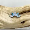 Pendientes de Ojo de Caballo de Aleación de Titanio Astmf-136 G23 Titanio Rosca Interna Pendientes de Circonita Super Brillante Joyería para Piercings Cabeza