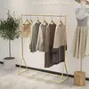 Perchero para Tienda de Ropa Estante de Exhibición de Piso a Piso Dorado Estante de Exhibición para Tienda de Ropa de Mujer Tienda de Ropa para Niños Perchero Lujo Ligero Simple