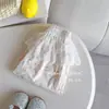 Pantalones de encaje para niñas, estilo coreano, para niñas pequeñas, estilo occidental, con encaje falso, de dos piezas, antimosquitos, para verano
