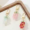 Nuevo Ins Dulce y Exquisito de Alta Apariencia Hermanas Cristal Imitación Perlas Fresa Uva Llavero DIY Colgante de Bolso