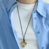 Collar Hueco Abstracto Simple Estilo Coreano Colgante de Diseño Minimalista con Personalidad Cadena para Suéter Versátil de Lujo de Gama Alta