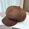 Chapéu Octogonal de Veludo Camurça Outono Inverno Feminino Versátil Boina Britânica Faz o Rosto Parecer Menor Casual Faz o Rosto Parecer Menor Chapéu de Jovem