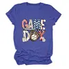 Amazon eBay site independente moda casual feminina dia de jogo luva de beisebol camiseta gola careca manga curta