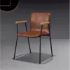 Cadeira de Jantar Minimalista com Encosto, Banqueta Moderna de Ferro Artístico Loft para Escritório, Cadeira de Café de Alto Padrão Estilo Industrial Retrô Nórdico