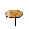Mesa de centro simple moderna de lujo ligero sala de estar Mesa de té pequeña de cristal creativa mesa de café redonda pequeña para apartamento ventas directas de fábrica