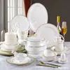 Tigelas e Pratos Atacado, Cerâmica de Jingdezhen Porcelana Óssea Louças Domésticas, Tigelas e Pratos de Luxo Leve, Tigelas de Arroz, Tigelas para Macarrão, Presentes para Mesa