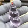 Pingente de vidro Jade Imitação Pingente de ametista rosa da sorte colar de suéter longo chique estilo coreano feminino versátil