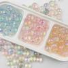14mm Alto UV Transparente Luminoso Agujero para Colgar Perla Redonda diy Hecho a Mano Colgante de Coche Llavero Material de Perlas Accesorios de Joyería