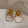 Pendientes Geométricos Estilo Maillard Retro con Estampado de Leopardo, Pendientes Elegantes con Goteo de Aceite para Otoño e Invierno, Pendientes Únicos de Alta Gama para Mujer