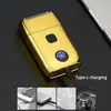 Máquina de afeitar eléctrica alternativa Retro Doble cabezal 4D Empuje Cabezal blanco Fabricante Máquina Recargable por USB Afeitadora para hombre