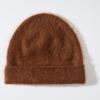 Gorro de Punto Nuevo Otoño e Invierno Cepillado de Seda y Cachemira, Gorro de Una Pieza Sencillo Sin Costuras para Hombre y Mujer, Estilo de Pelo, Stock Listo Transfronterizo