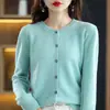 Cárdigan de punto para mujer 2026, Abrigo de cuello redondo, Suéter, Nuevo estilo primavera y otoño, Holgado, Moderno, Corto, Camiseta básica elegante