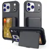 Adecuado para funda de teléfono móvil Apple Iphone17Promax, Anticaída, Soporte para Tarjetas con Espejo Plegable, PC Transfronterizo