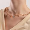 Collar de cadena trasera sencilla con diseño de nicho femenino, estilo oceánico, concha y estrella de mar, joyería transfronteriza europea y americana