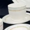 Juego de Té de Cerámica, Tazas de Té Kung Fu de Lujo Ligero, Bol con Tapa para Recepción de Oficina, Juego de Tazas de Té, Estilo Chino, Diseño Sencillo