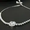 Nuevo brazalete de cristal con circonita de diamantes completos, temperamento simple para mujer, joyería de lujo ligero con destello de azúcar, extensible, venta al por mayor