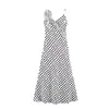 Para Comercio Exterior Transfronterizo Ropa de Mujer Más Vendida Verano Nuevo Estilo Europeo y Americano Sexy Espalda Descubierta Vestido con Estampado de Lunares