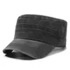 Chapéu Flat de Sarja Leve Quatro Estações Chapéu Militar Retrô Lavado Chapéu de Sol para Lazer ao Ar Livre Masculino Homens