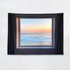 Pano de Fundo de Janela com Vista para o Mar Estilo Ins Fresco Quarto Cabeceira Dormitório Aluguel Reforma B&B Decoração de Parede Tapeçaria