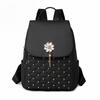 2023 Nueva Moda Transfronteriza Mochila Popular de Remaches Mochila de Tela de Nylon a Cuadros Casual de Gran Capacidad Estilo K para Mujer