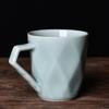 Taza de Celadón Chino Taza de Agua de Cerámica Taza para Beber Doméstica Rombo Creativo Taza de Oficina Souvenir para Invitados Personales
