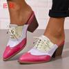 Juti Em Estoque 2025 Novos Sapatos Femininos de Primavera e Outono Wish Amazon Site Independente Salto Grosso Bico Fino Sapatilhas Femininas